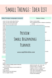 Small Beginnings Planner
